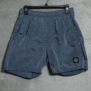 Stone Island Shorts Mens Medium Blue Nylon Swim Trunks Drawstring Mesh Lined
